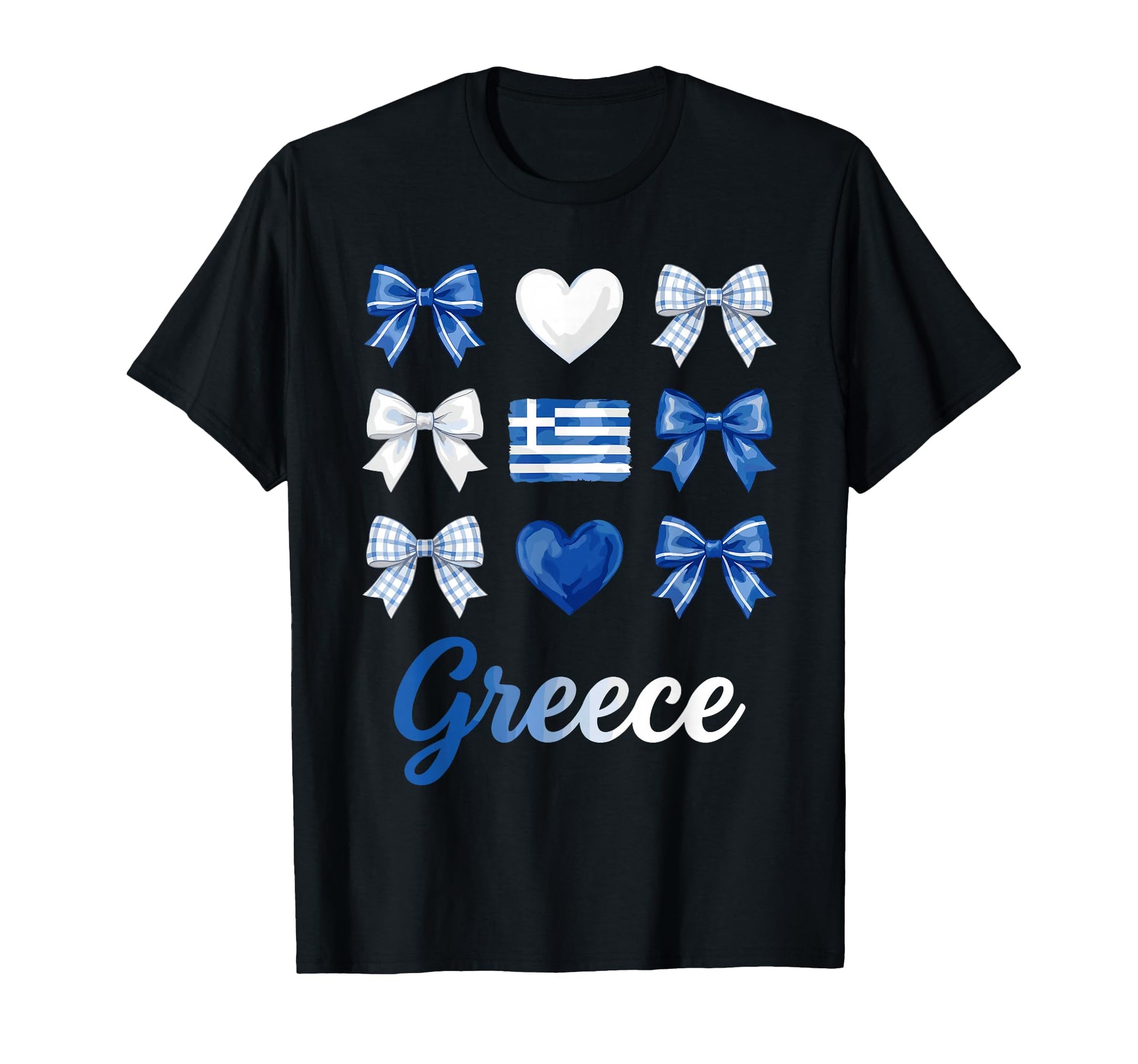Coquette Bow Greek Flag Greece T-Shirt - Fun Novelty Design Men Women - T-Shirt, Sweatshirt, Hoodie