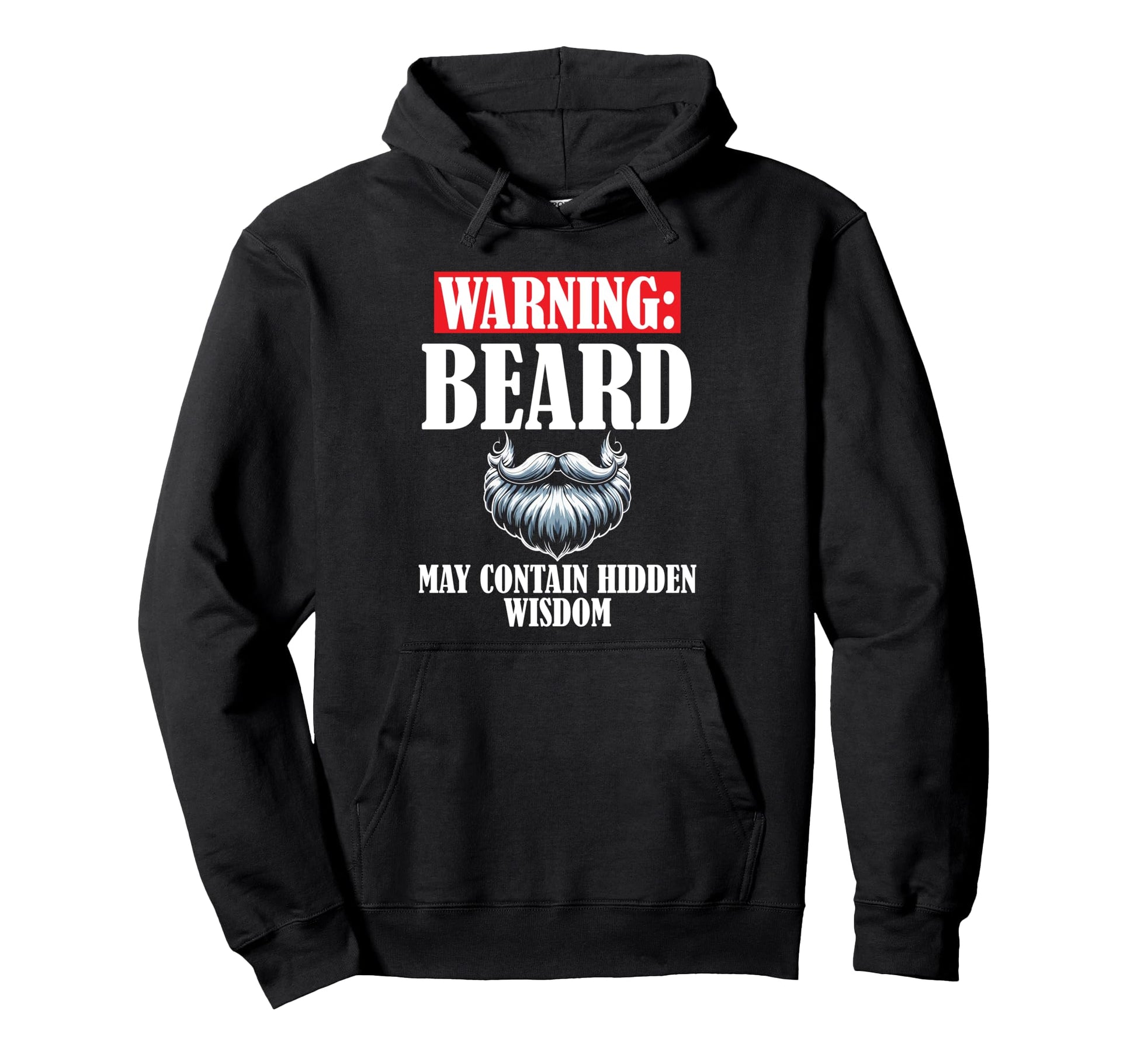 Bearded Facial Hair Fathers Day Dad Hoodie - Fun Novelty Design for Adults - T-Shirt, Sweatshirt, Hoodie