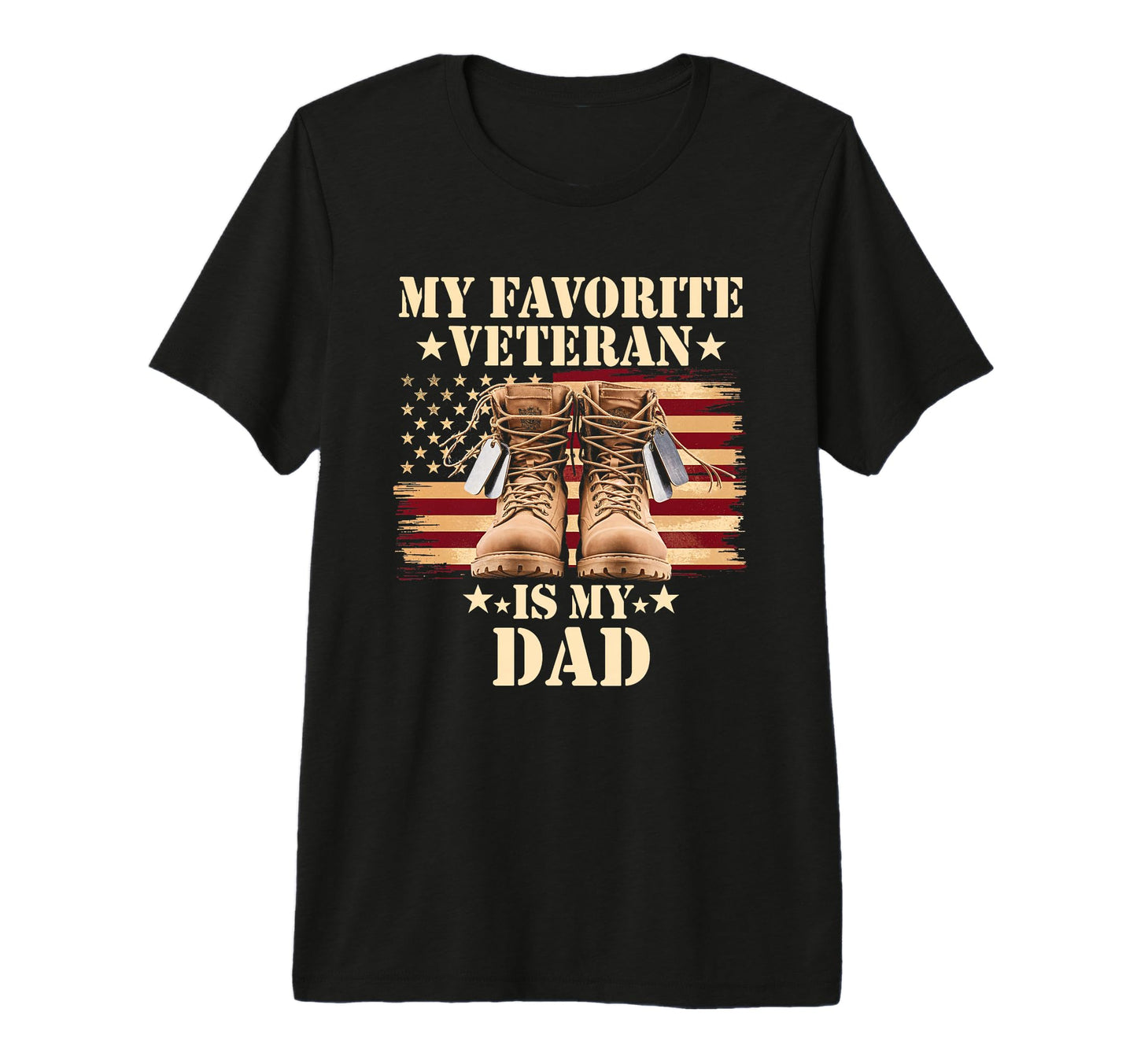 My Favorite Veteran Dad Patriotic T-Shirt - Fun Novelty Design for Adults - T-Shirt, Sweatshirt, Hoodie