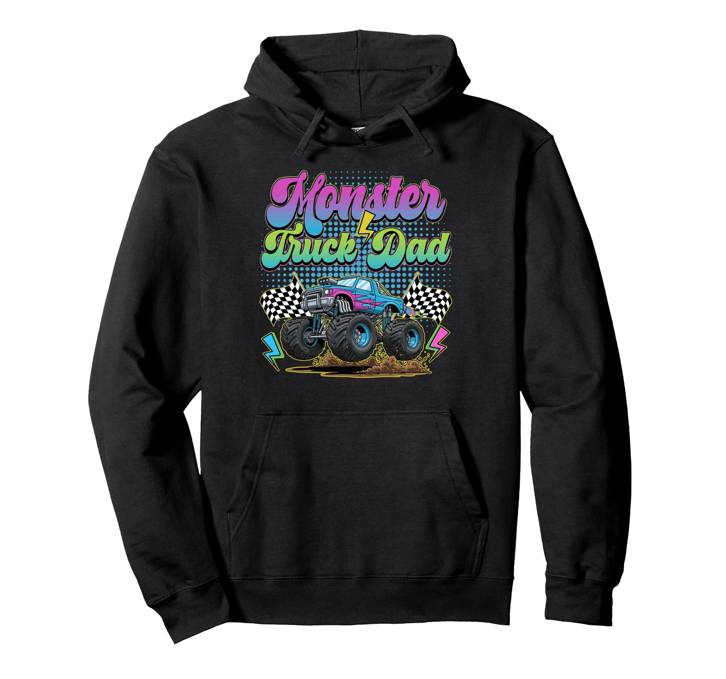 Happy Fathers Day Monster Truck Dad Hoodie - Minimalist Print for Adults - T-Shirt, Sweatshirt, Hoodie
