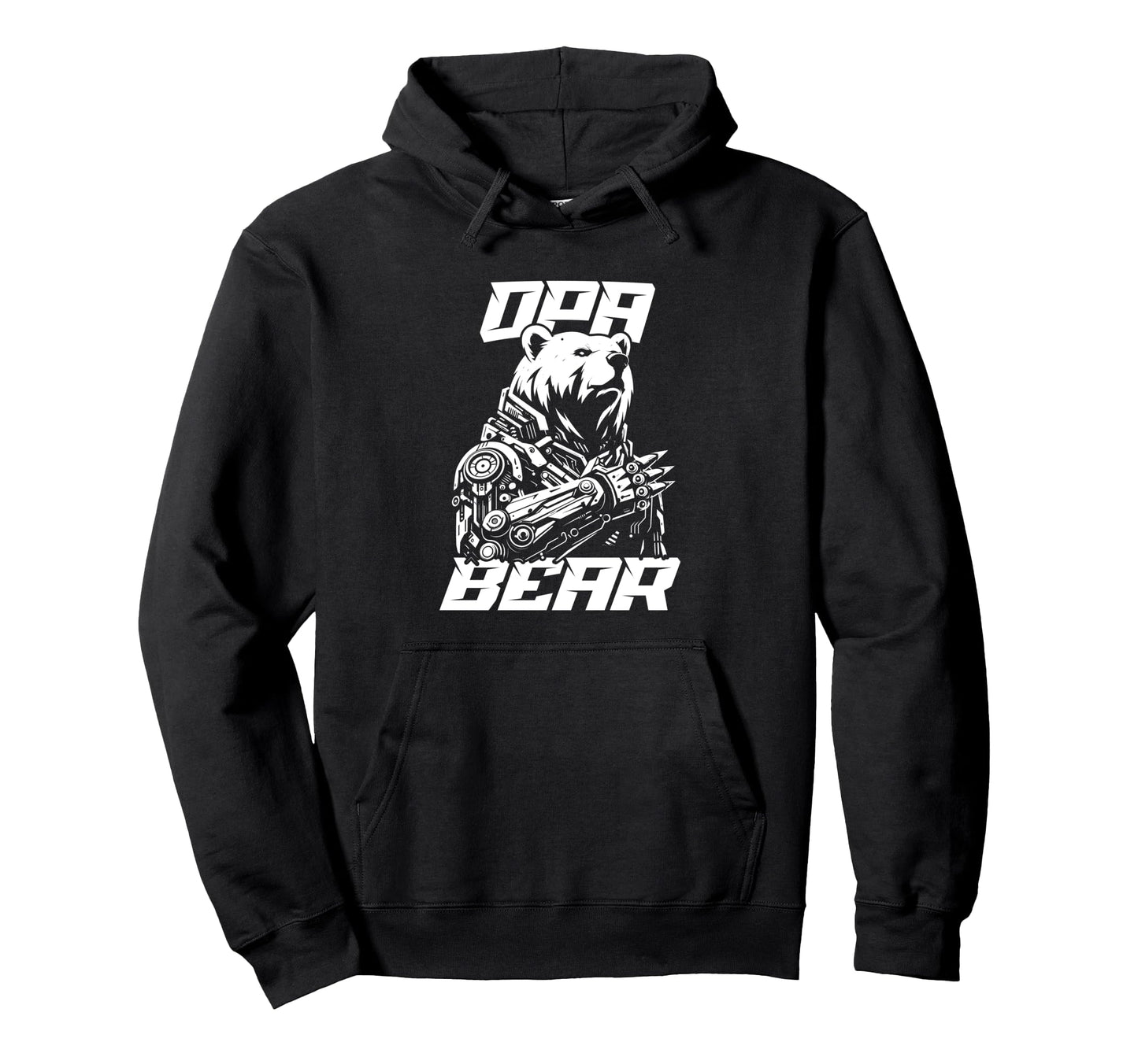 Opa Papa Bear Bio Mechanical Robot Sci Hoodie - Minimalist Print Men Women - T-Shirt, Sweatshirt, Hoodie
