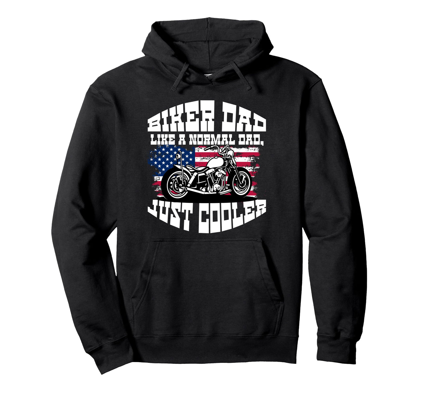 Us Flag Motorcycle Biker Dad Dad Hoodie - Aesthetic Graphic for Adults - T-Shirt, Sweatshirt, Hoodie