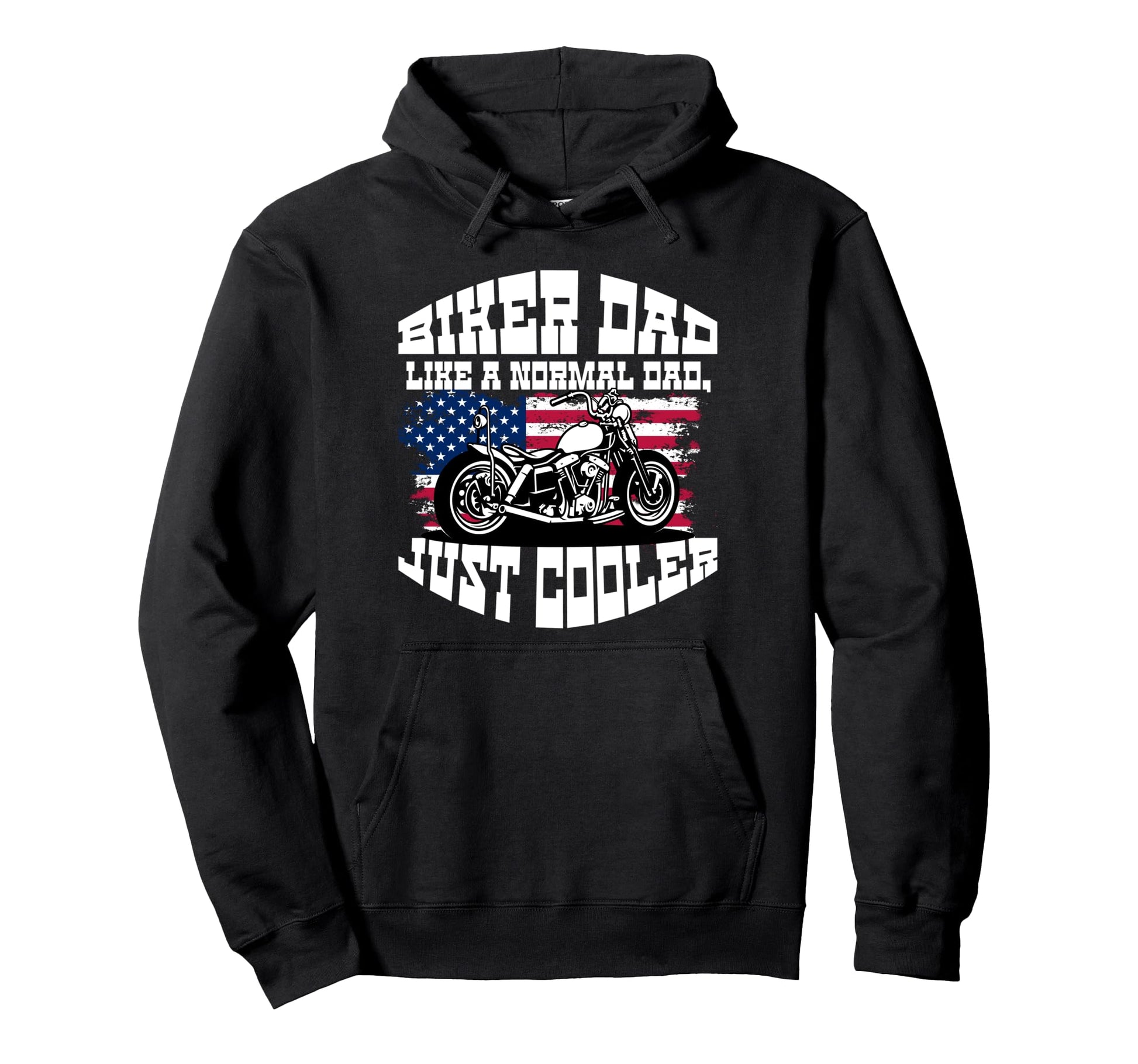 Us Flag Motorcycle Biker Dad Dad Hoodie - Aesthetic Graphic for Adults - T-Shirt, Sweatshirt, Hoodie