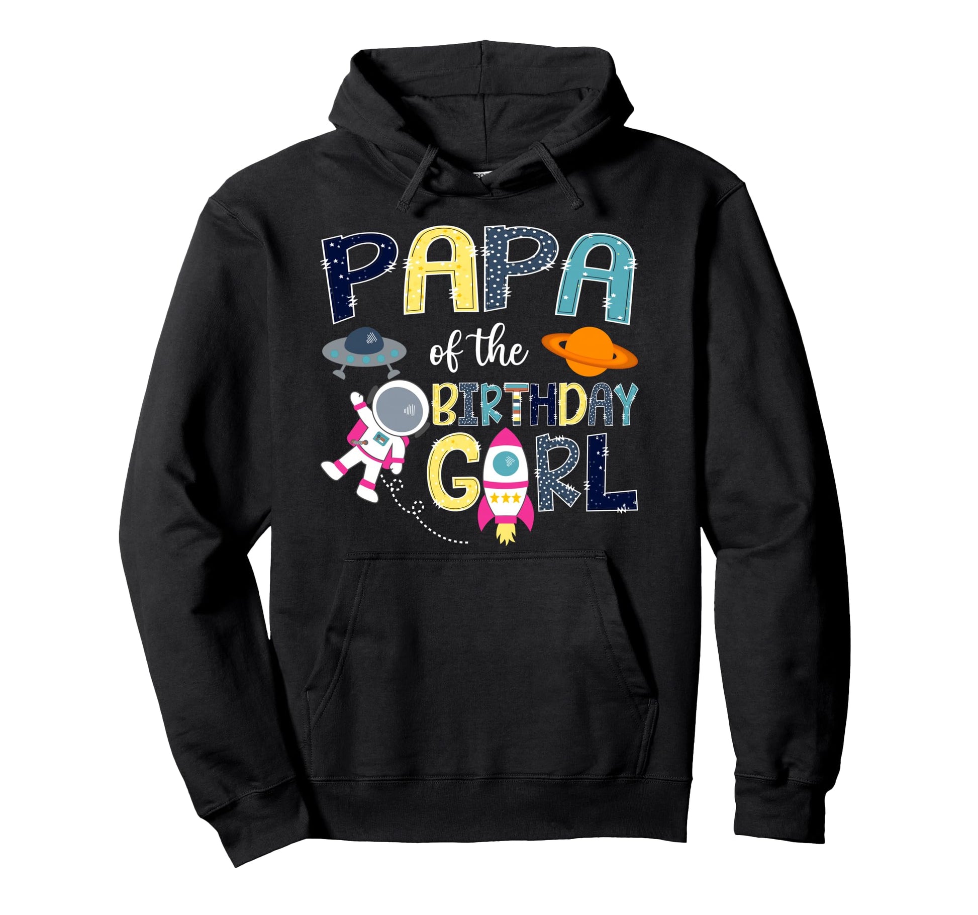 Papa Birthday Space Astronaut Family Hoodie - Minimalist Print for Adults - T-Shirt, Sweatshirt, Hoodie