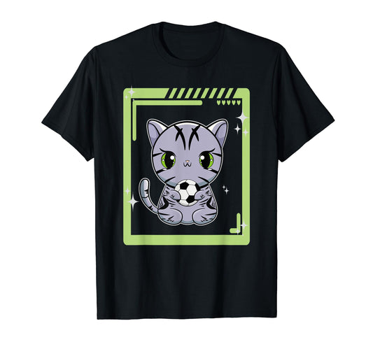 Anime American Shorthair Cat Soccer T-Shirt - Streetwear Style Men Women - T-Shirt, Sweatshirt, Hoodie