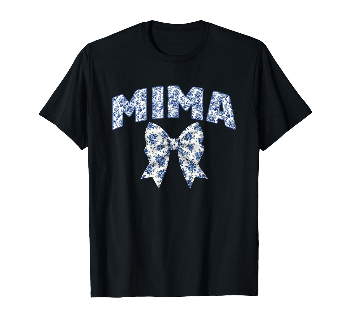 Mima Coquette Toile Blue Bow Floral Family T-Shirt - Trendy Graphic Unisex - T-Shirt, Sweatshirt, Hoodie
