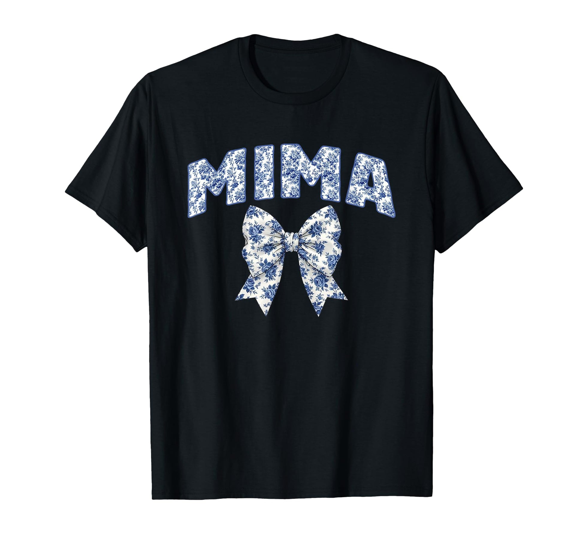 Mima Coquette Toile Blue Bow Floral Family T-Shirt - Trendy Graphic Unisex - T-Shirt, Sweatshirt, Hoodie