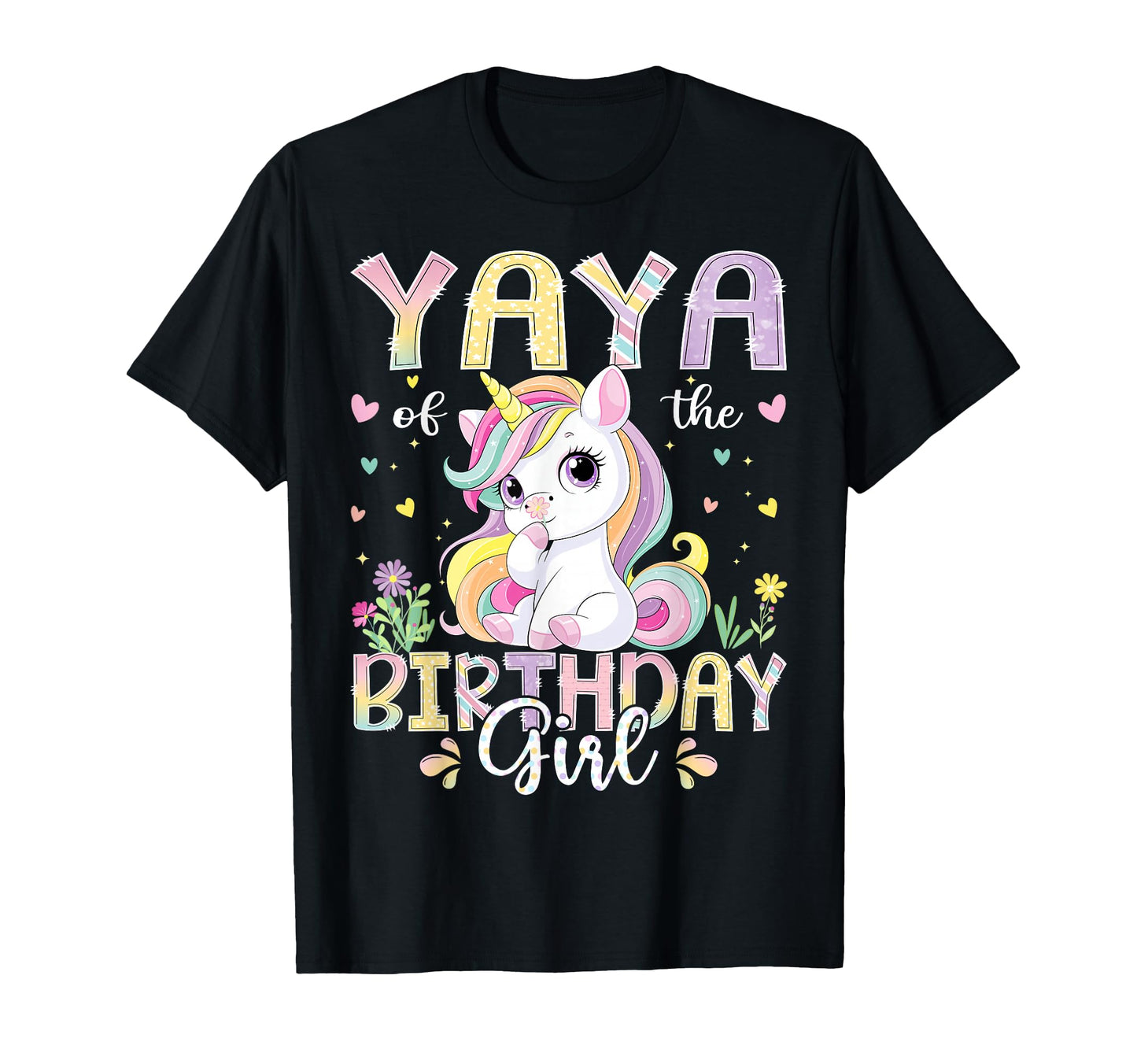 Yaya Birthday Kawaii Unicorn Family T-Shirt - Aesthetic Graphic Men Women - T-Shirt, Sweatshirt, Hoodie