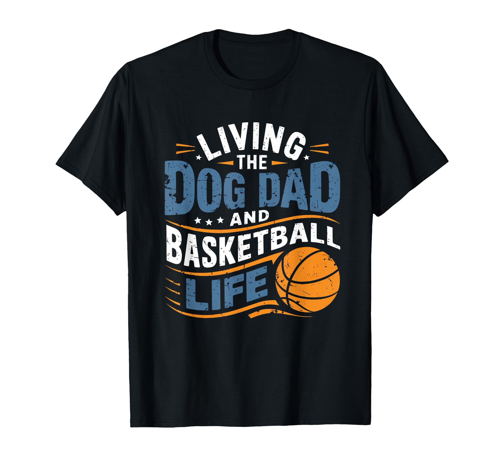 Dog Dad Basketball Fan Fathers Day T-Shirt - Custom Art Print Men Women - T-Shirt, Sweatshirt, Hoodie