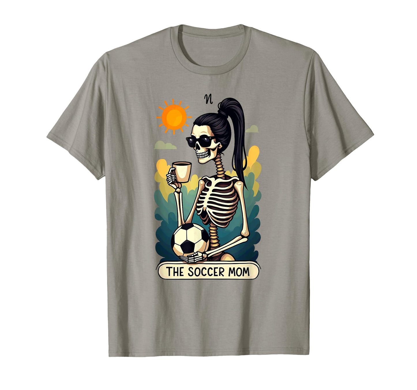 Gothic Tarot Card Skeleton Coffee T-Shirt - Minimalist Print for Adults - T-Shirt, Sweatshirt, Hoodie