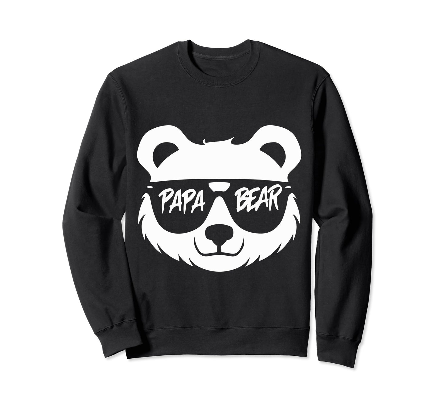 Papa Bear Face Wearing Sunglasses Papa Sweatshirt - Unique Graphic Unisex - T-Shirt, Sweatshirt, Hoodie