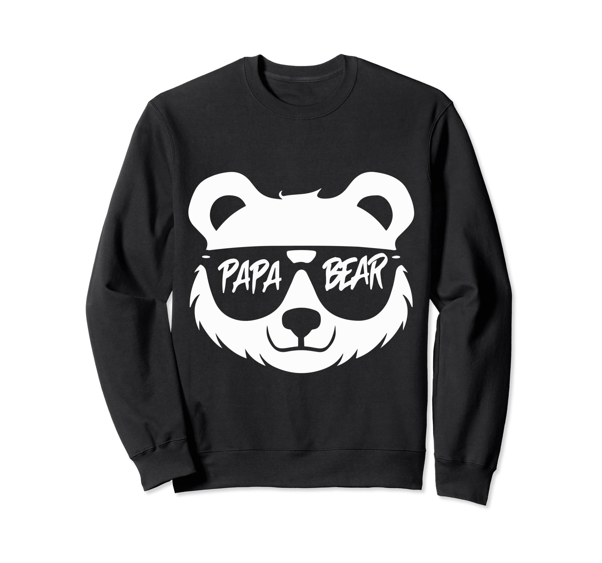 Papa Bear Face Wearing Sunglasses Papa Sweatshirt - Unique Graphic Unisex - T-Shirt, Sweatshirt, Hoodie