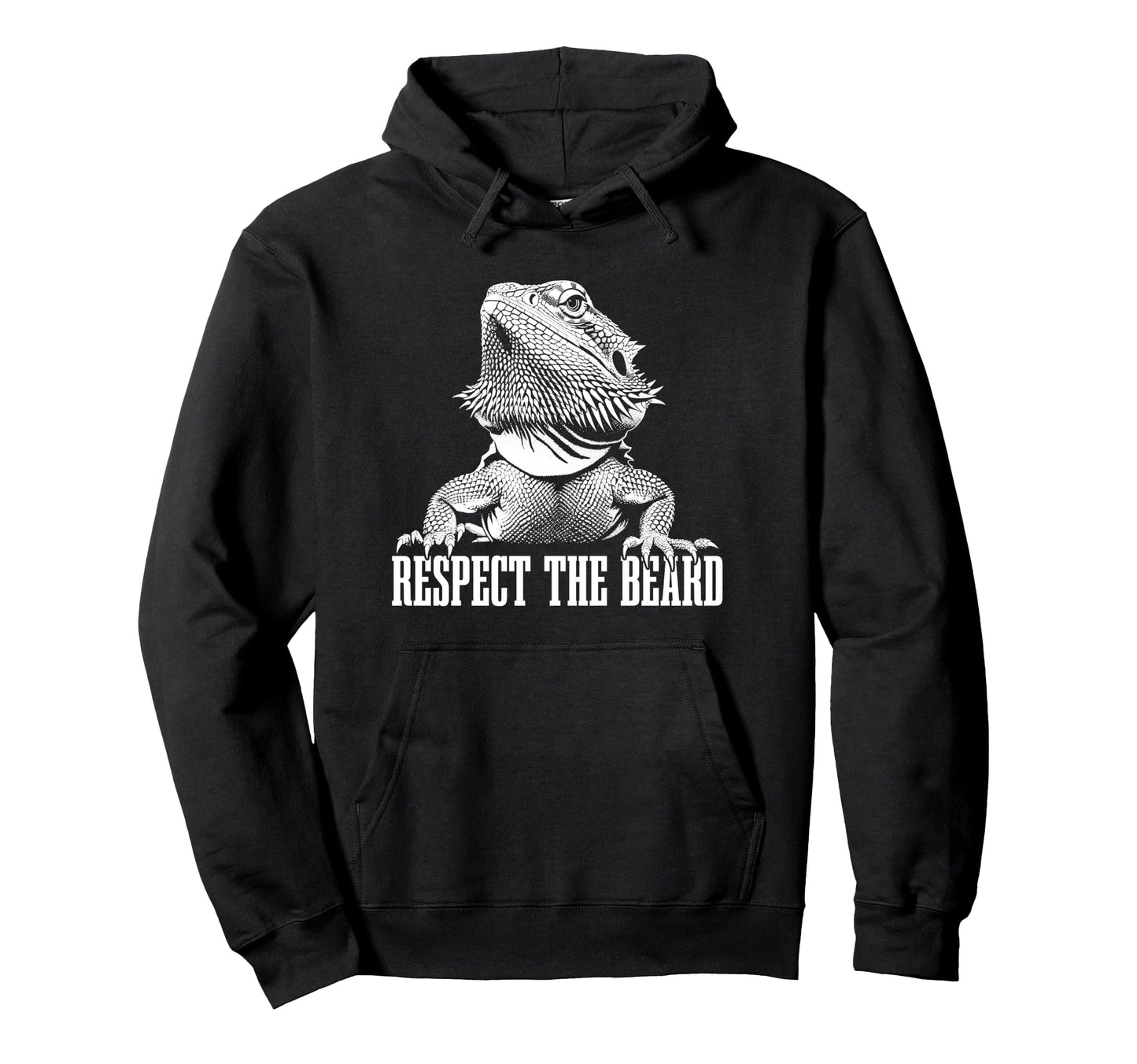 Bearded Dragon Respect Beard Funny Hoodie - Fun Novelty Design Men Women - T-Shirt, Sweatshirt, Hoodie