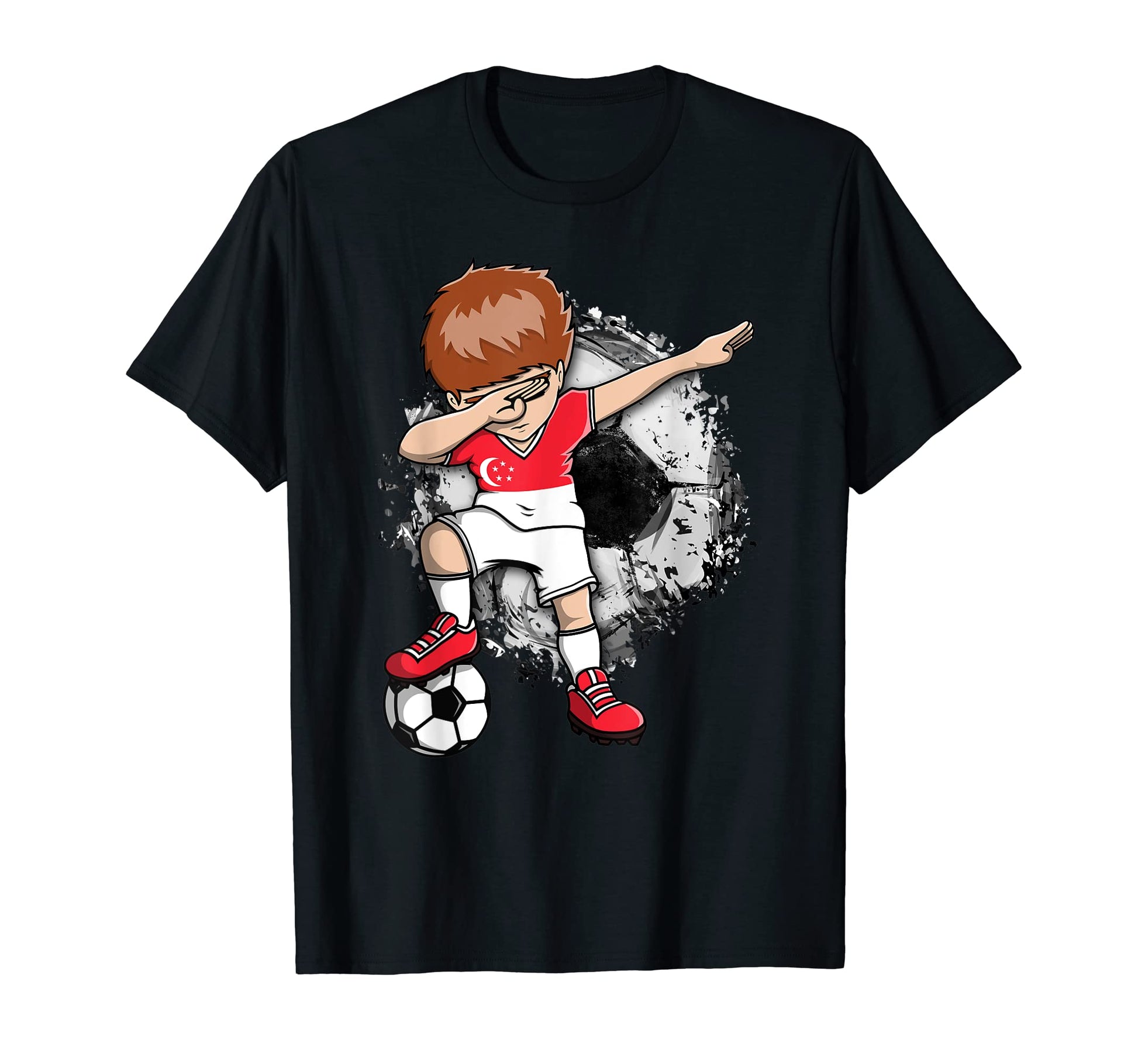 Dabbing Soccer Singapore Jersey T-Shirt - Custom Art Print for Adults - T-Shirt, Sweatshirt, Hoodie