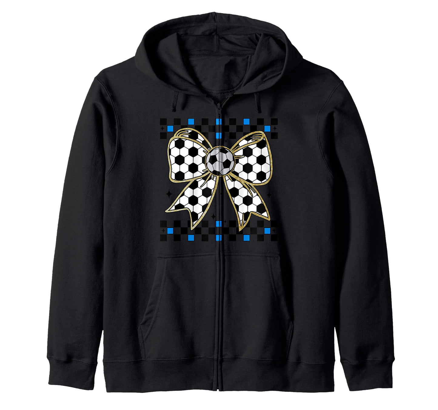 Soccer Bow Checkered Ribbon Gift Sweatshirt - Trendy Graphic for Adults - T-Shirt, Sweatshirt, Hoodie