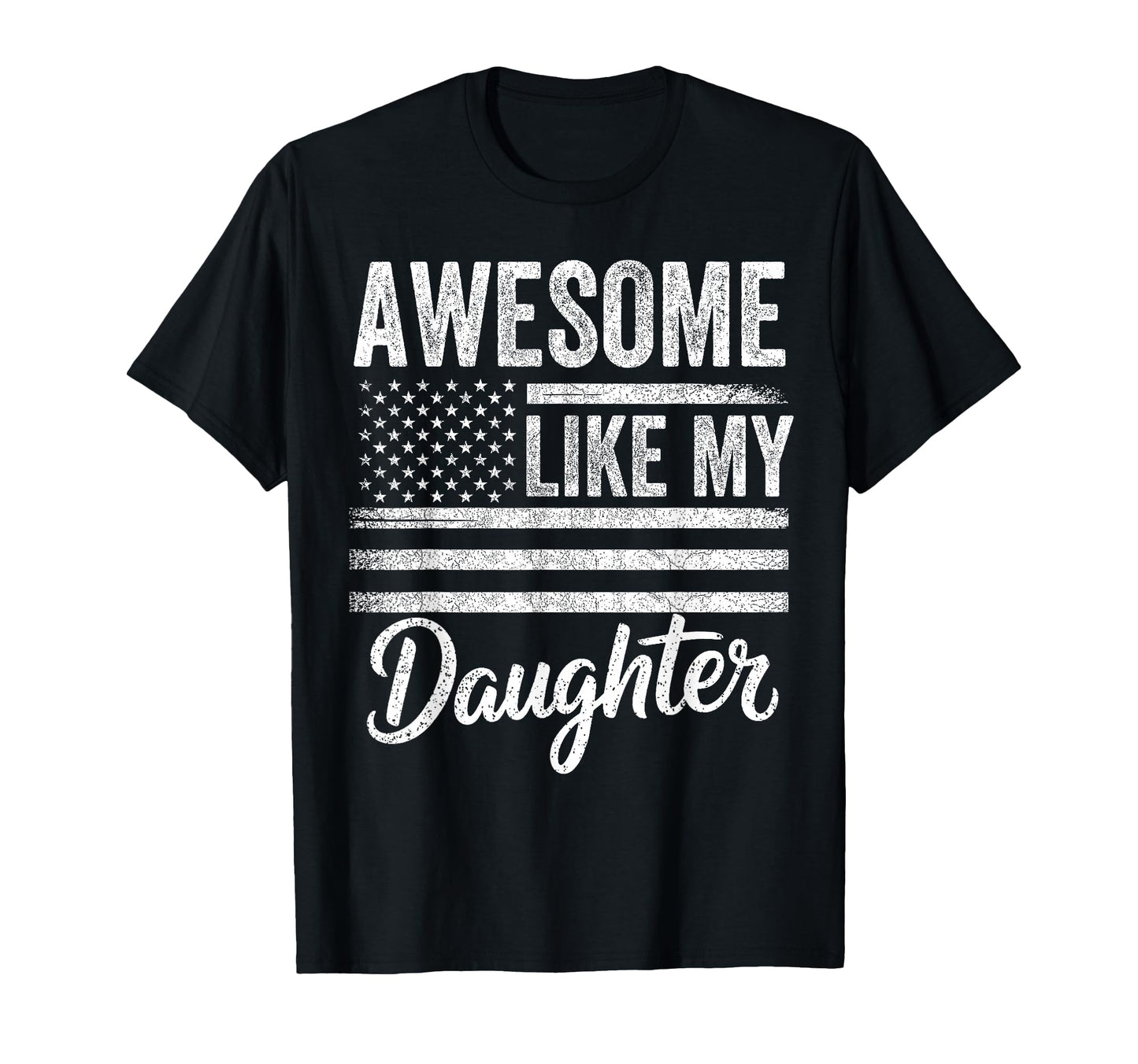 Fathers Day American Flag Awesome T-Shirt - Minimalist Print Men Women - T-Shirt, Sweatshirt, Hoodie