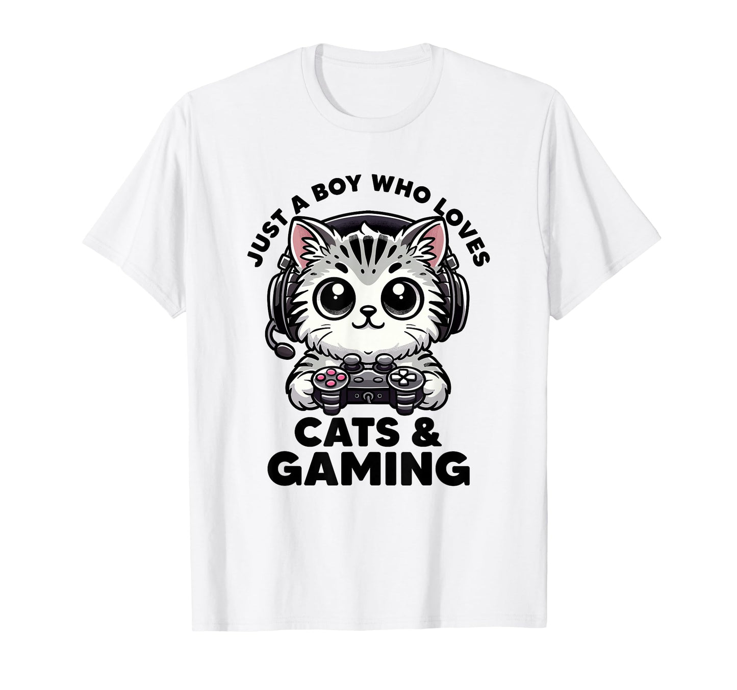 Just Who Loves Cats Gaming Cat Dad T-Shirt - Aesthetic Graphic for Adults - T-Shirt, Sweatshirt, Hoodie