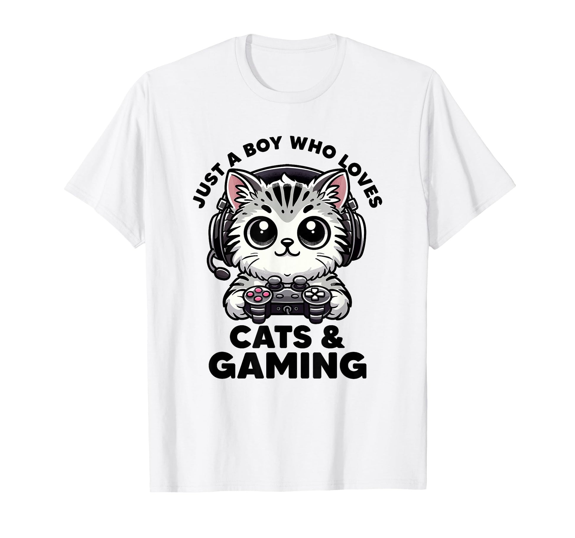 Just Who Loves Cats Gaming Cat Dad T-Shirt - Aesthetic Graphic for Adults - T-Shirt, Sweatshirt, Hoodie