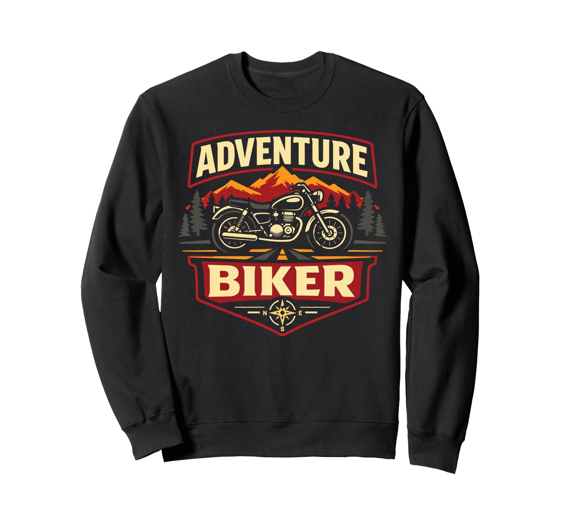 Motorcycle Biker Adventure Biker Sweatshirt - Custom Art Print for Adults - T-Shirt, Sweatshirt, Hoodie
