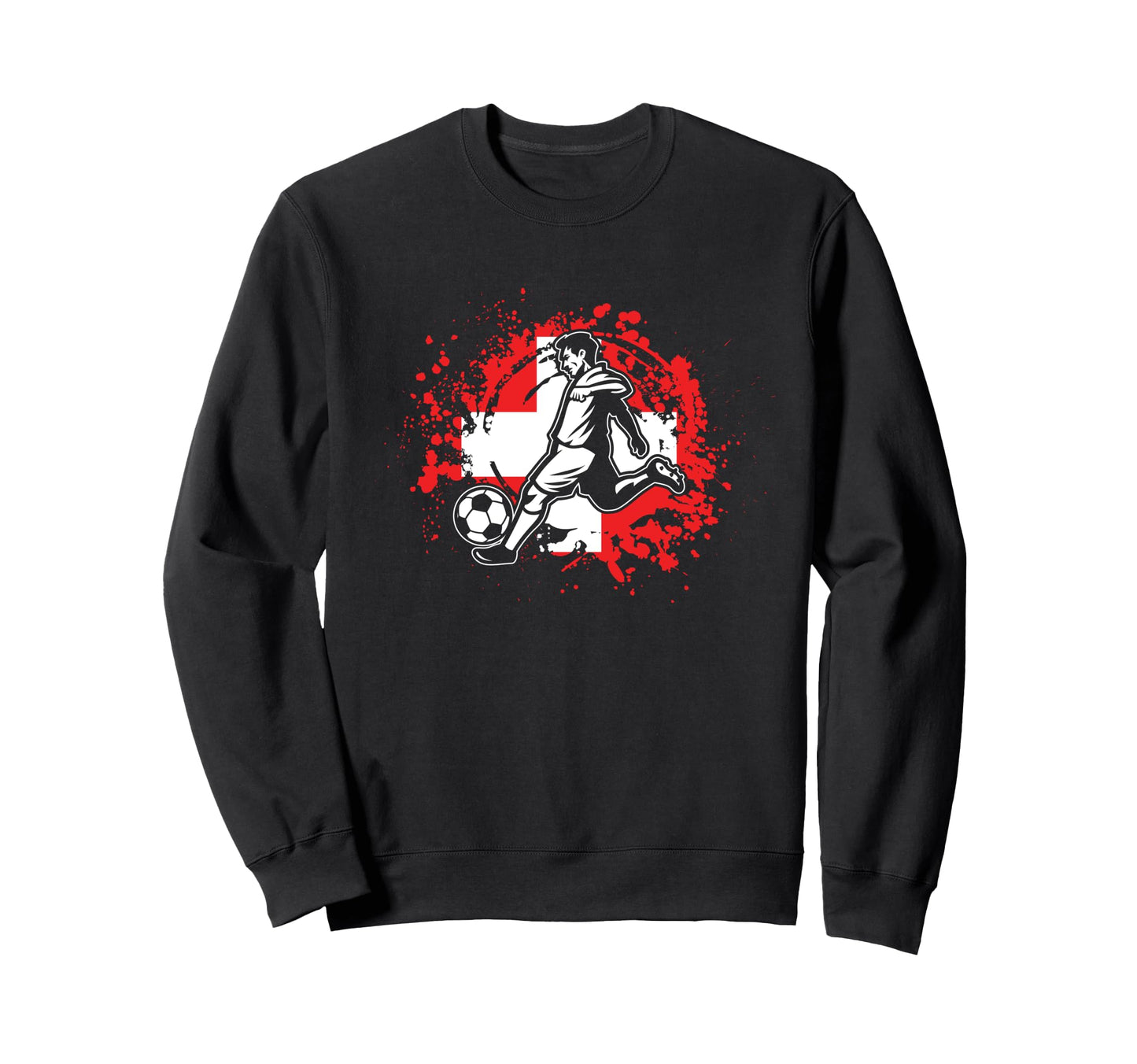 Switzerland Football Swiss Soccer Sweatshirt - Aesthetic Graphic Men Women - T-Shirt, Sweatshirt, Hoodie