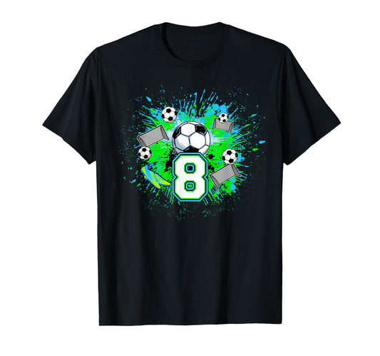 8Th Soccer Birthday Party 8 Year T-Shirt - Casual Everyday Wear Men Women - T-Shirt, Sweatshirt, Hoodie