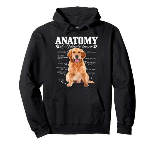 Anatomy Golden Retriever Funny Dog Mom Hoodie - Minimalist Print Men Women - T-Shirt, Sweatshirt, Hoodie
