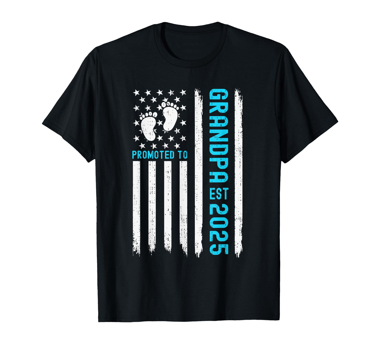 Promoted To Grandpa Est 2025 American T-Shirt - Fun Novelty Design Unisex - T-Shirt, Sweatshirt, Hoodie