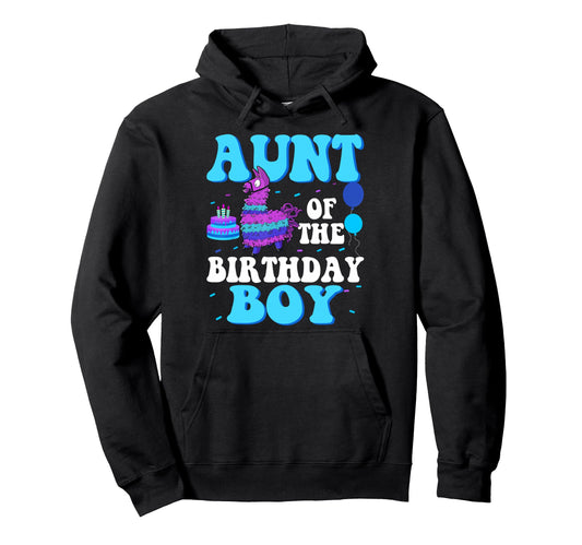 Aunt Birthday Llama Mom And Dad Family Hoodie - Graphic Print Men Women - T-Shirt, Sweatshirt, Hoodie