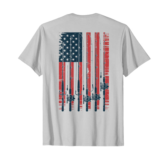 American Flag Fishing Pole 4Th July T-Shirt - Streetwear Style for Adults - T-Shirt, Sweatshirt, Hoodie