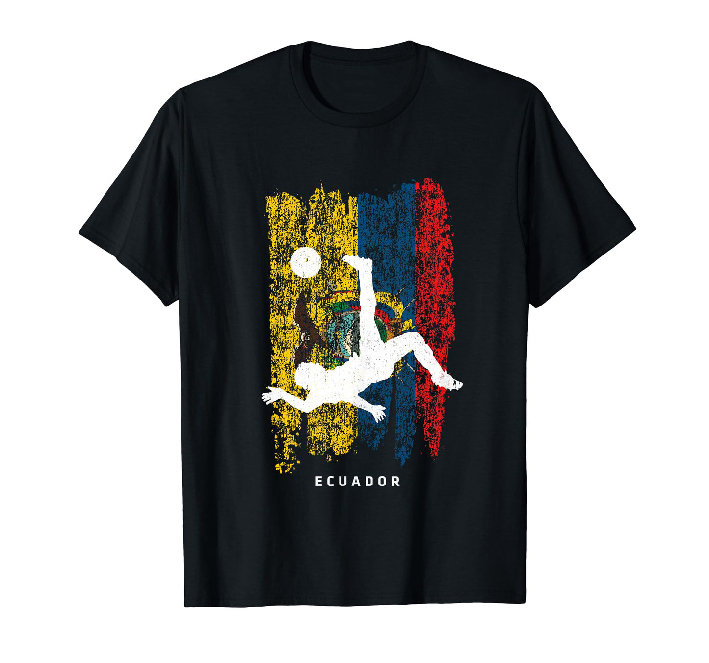 Ecuador Flag Soccer Player Silhouette T-Shirt - Graphic Print Men Women - T-Shirt, Sweatshirt, Hoodie