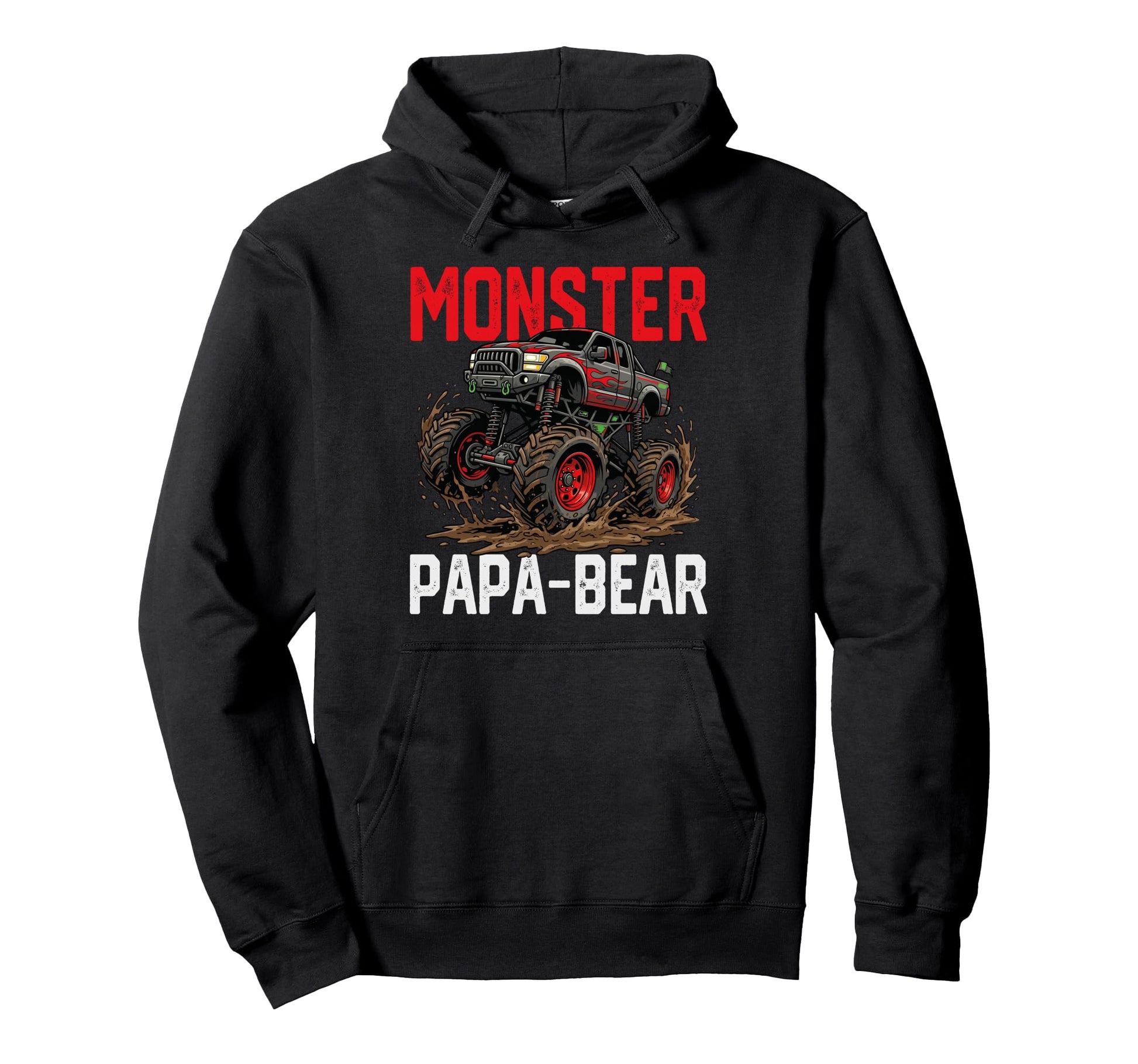 Monster Truck Papa Bear Family Matching Hoodie - Novelty Apparel Men Women - T-Shirt, Sweatshirt, Hoodie