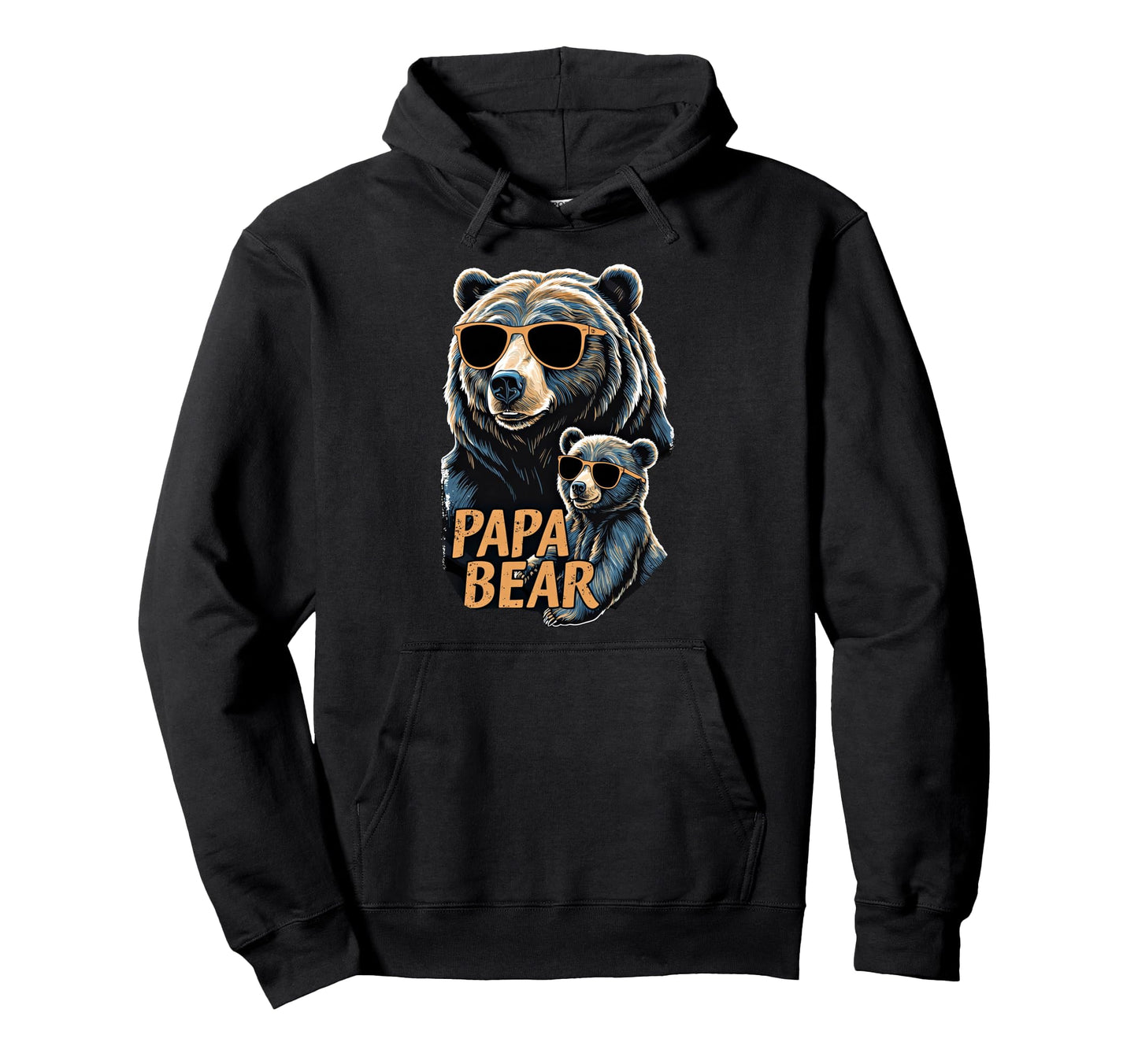 Papa Bear Husband Father Family Fathers Hoodie - Minimalist Print Unisex - T-Shirt, Sweatshirt, Hoodie