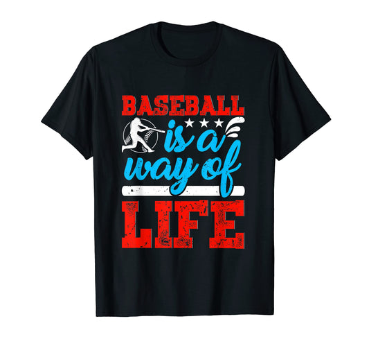 Baseball Is Way Life Baseball Player T-Shirt - Custom Art Print for Adults - T-Shirt, Sweatshirt, Hoodie