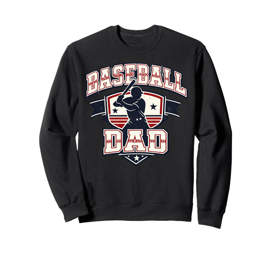 Baseball Dad Game Day Varsity Sweatshirt - Custom Art Print Men Women - T-Shirt, Sweatshirt, Hoodie