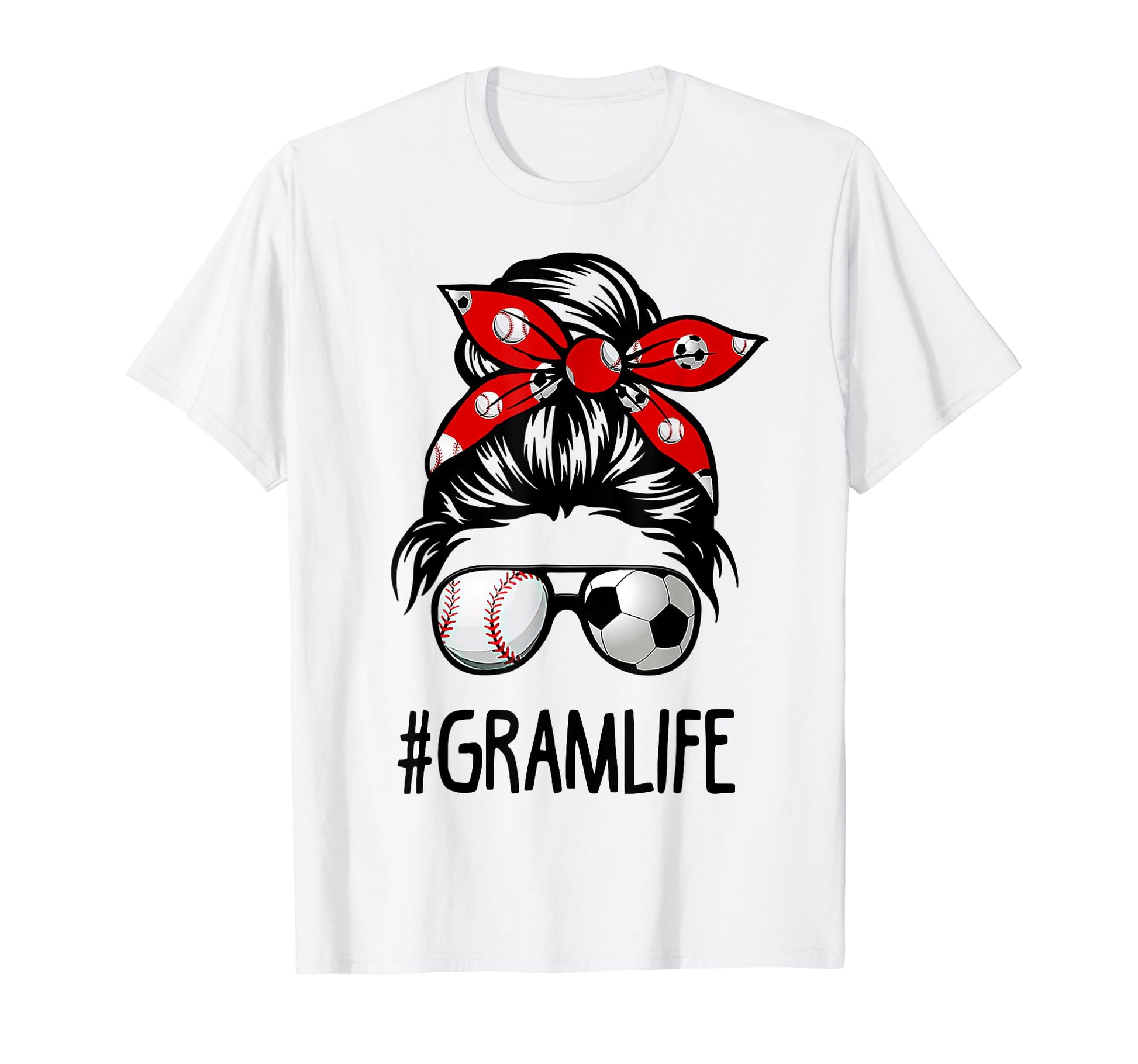 Classy Gram Life Soccer Messy Bun T-Shirt - Custom Art Print Men Women - T-Shirt, Sweatshirt, Hoodie