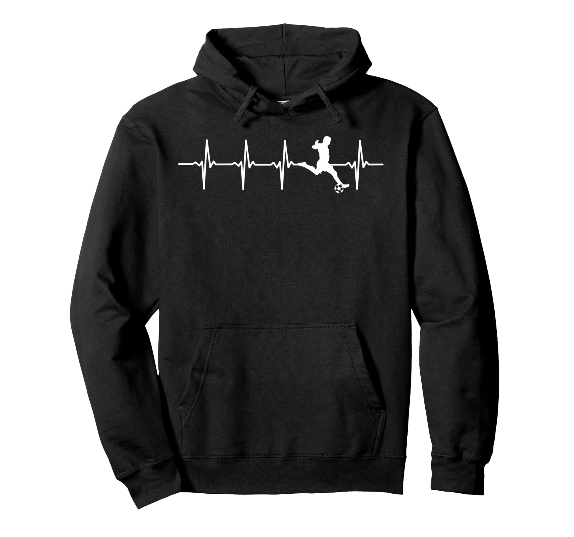 Soccer Heartbeat Soccer Player Hoodie - Fun Novelty Design Men Women - T-Shirt, Sweatshirt, Hoodie