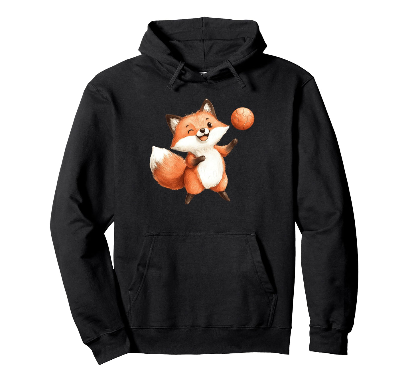 Watercolor Fox Playing Soccer Ball Hoodie - Novelty Apparel Men Women - T-Shirt, Sweatshirt, Hoodie