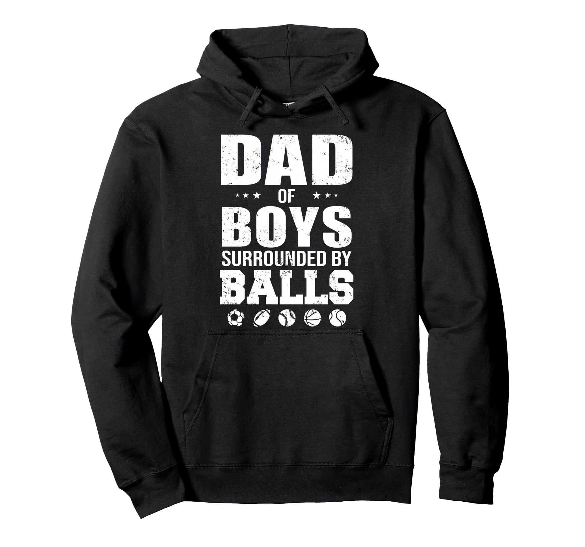 Dad Surrounded Balls Funny Ball Dad Hoodie - Graphic Print for Adults - T-Shirt, Sweatshirt, Hoodie