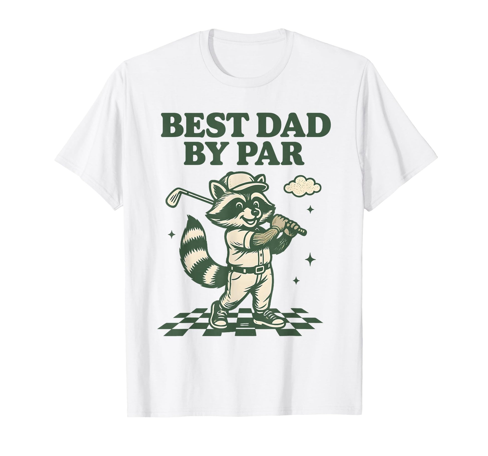 Best Dad Par Funny Raccoon Golf Dad T-Shirt - Minimalist Print for Adults - T-Shirt, Sweatshirt, Hoodie
