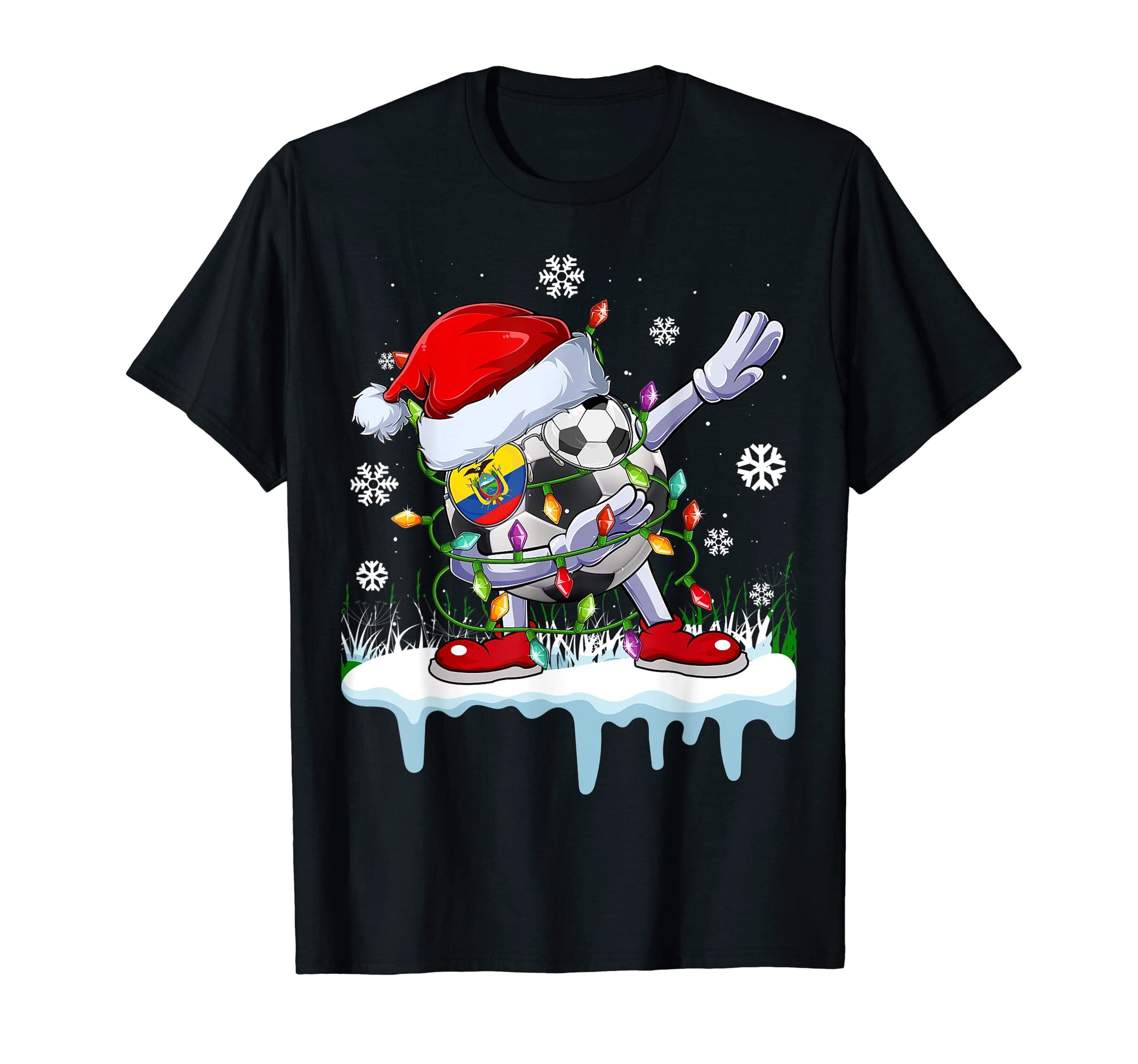 Funny Santa Dabbing Ecuador Soccer T-Shirt - Aesthetic Graphic Men Women - T-Shirt, Sweatshirt, Hoodie