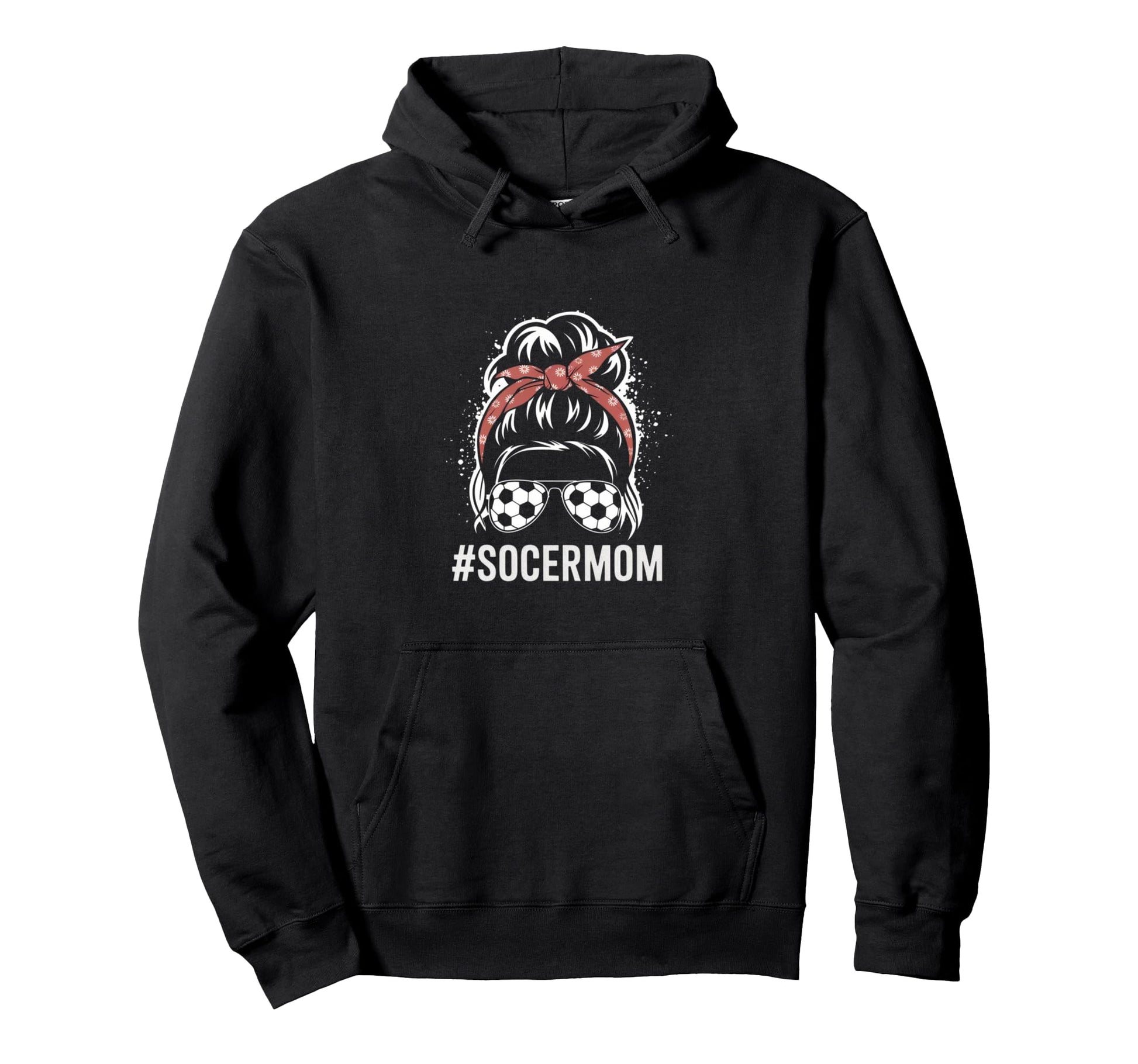 Mom Life Soccer Mom Mothers Day Messy Bun Hoodie - Unique Graphic Unisex - T-Shirt, Sweatshirt, Hoodie