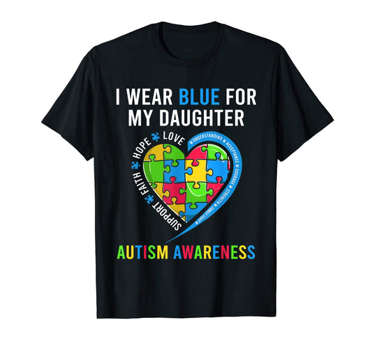 Autistic Daughter Heart Funny Autism T-Shirt - Trendy Graphic Men Women - T-Shirt, Sweatshirt, Hoodie