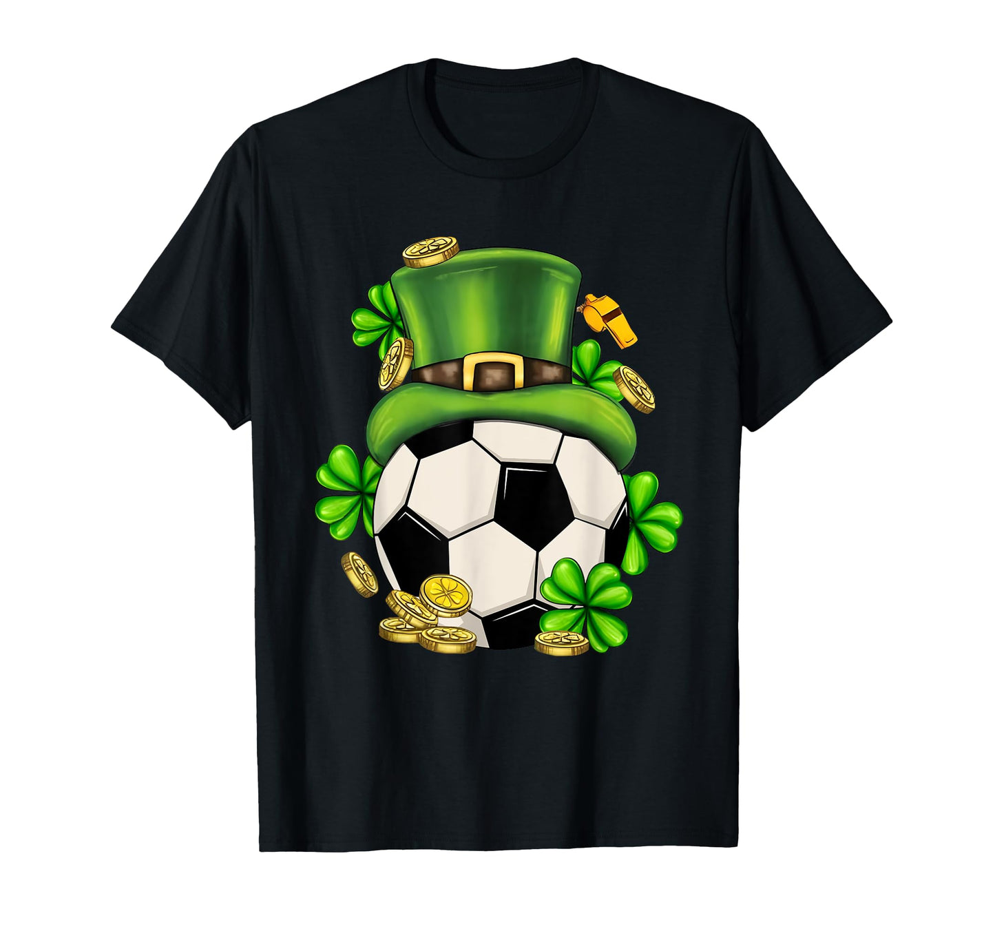 St Patricks Soccer Leprechaun Hat T-Shirt - Custom Art Print Men Women - T-Shirt, Sweatshirt, Hoodie