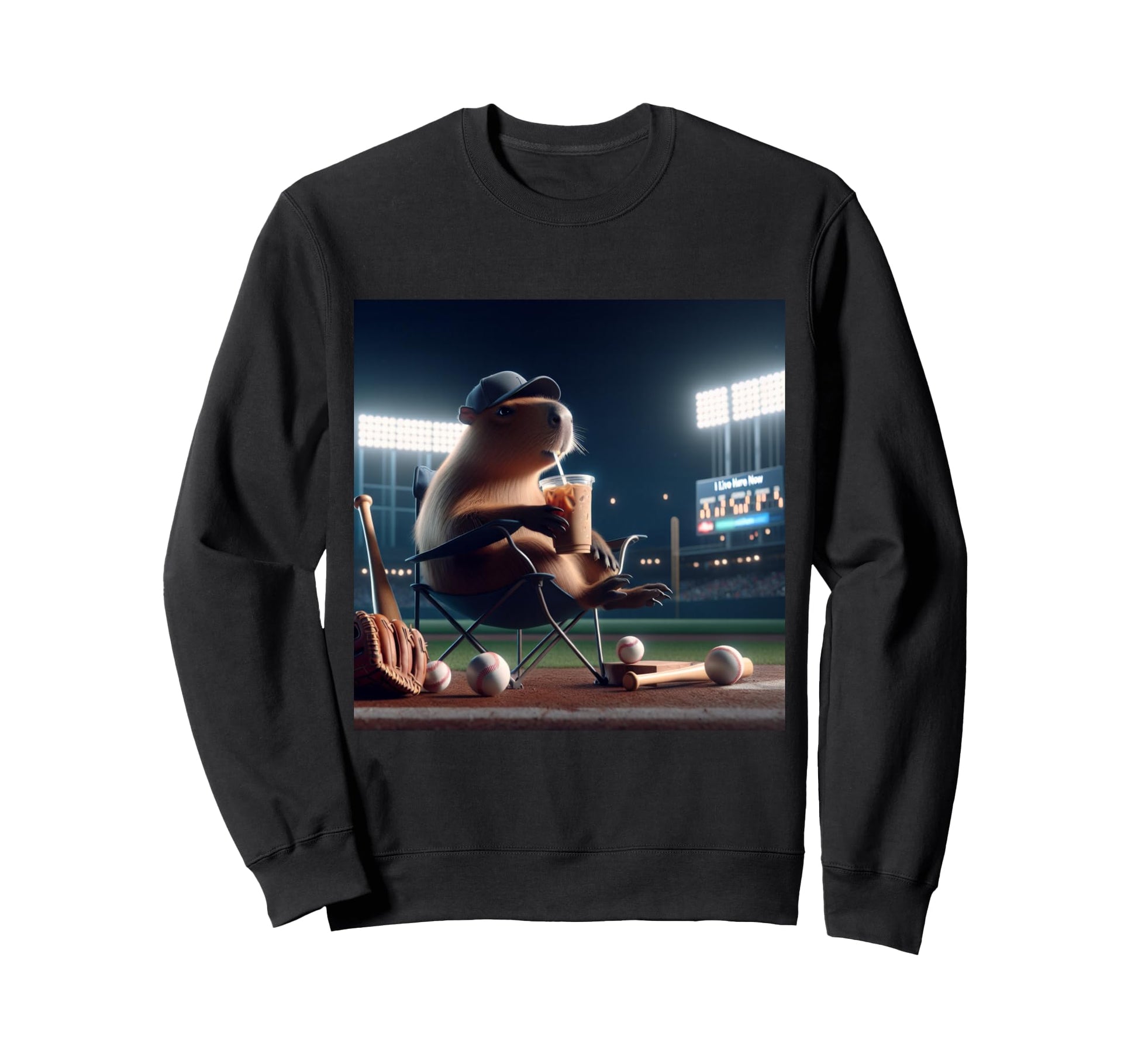 Funny Capybara Baseball Lovers Sweatshirt - Trendy Graphic Men Women - T-Shirt, Sweatshirt, Hoodie
