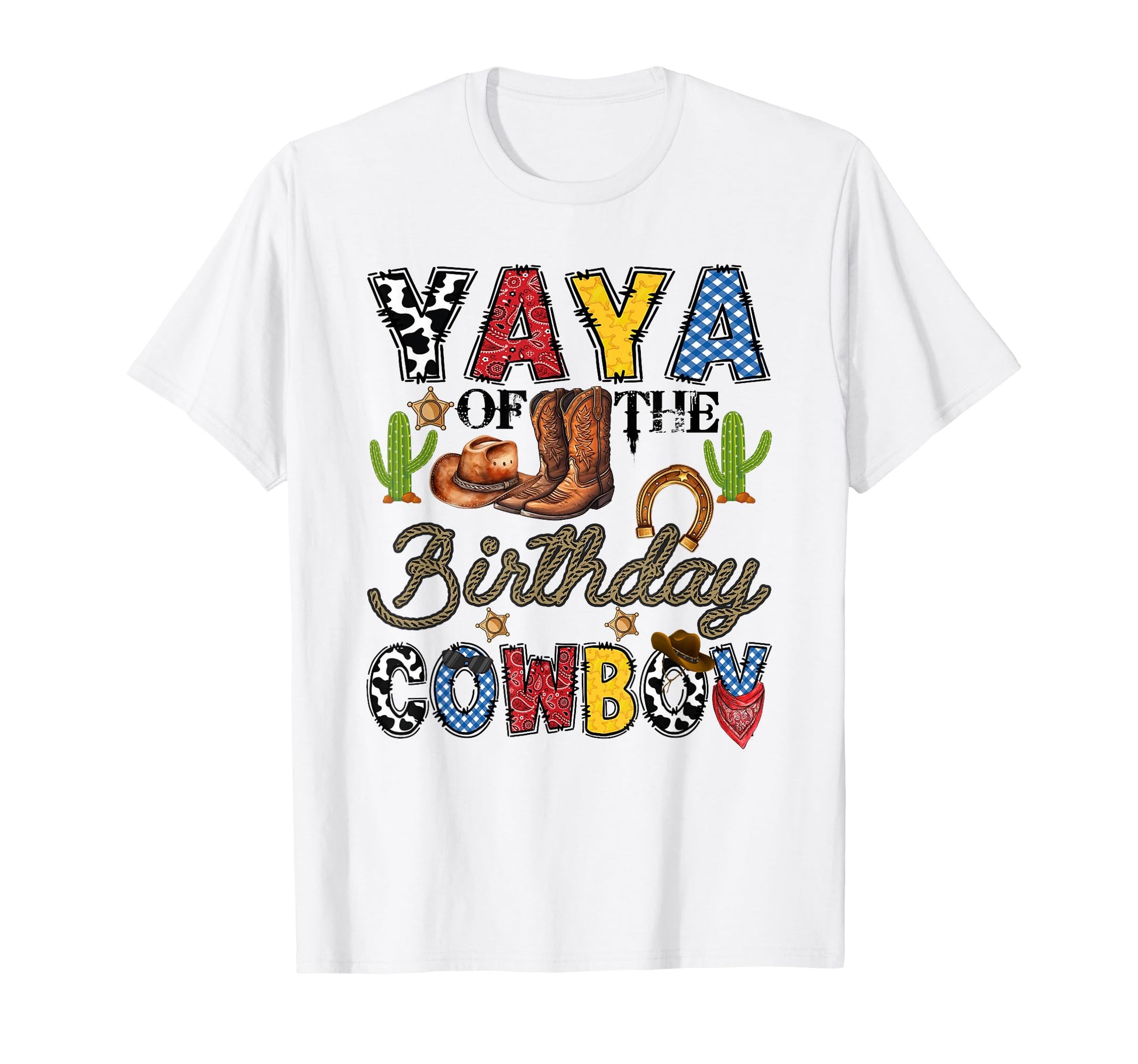 Yaya Birthday Cowboy Western Birthday T-Shirt - Minimalist Print Unisex - T-Shirt, Sweatshirt, Hoodie
