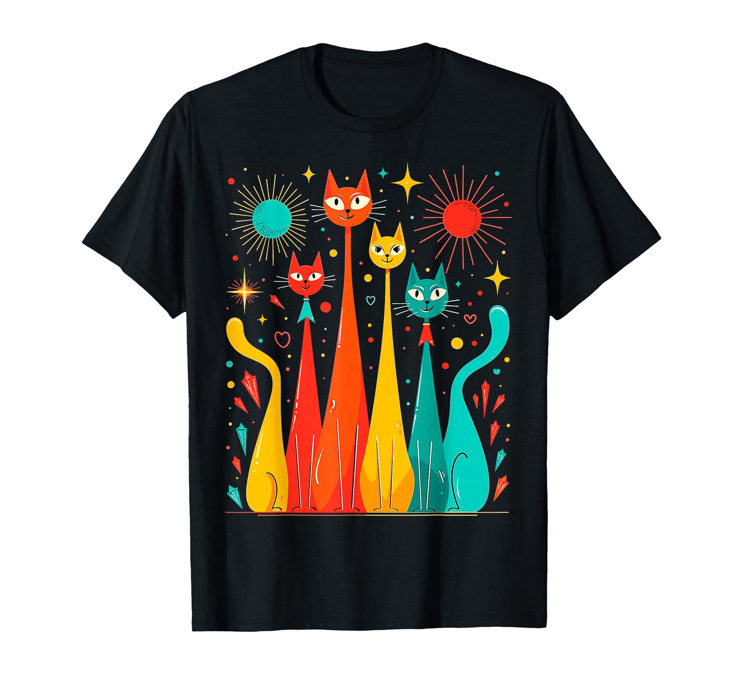 Cats Cat Lover 50S 60S T-Shirt - Unique Graphic Men Women - T-Shirt, Sweatshirt, Hoodie