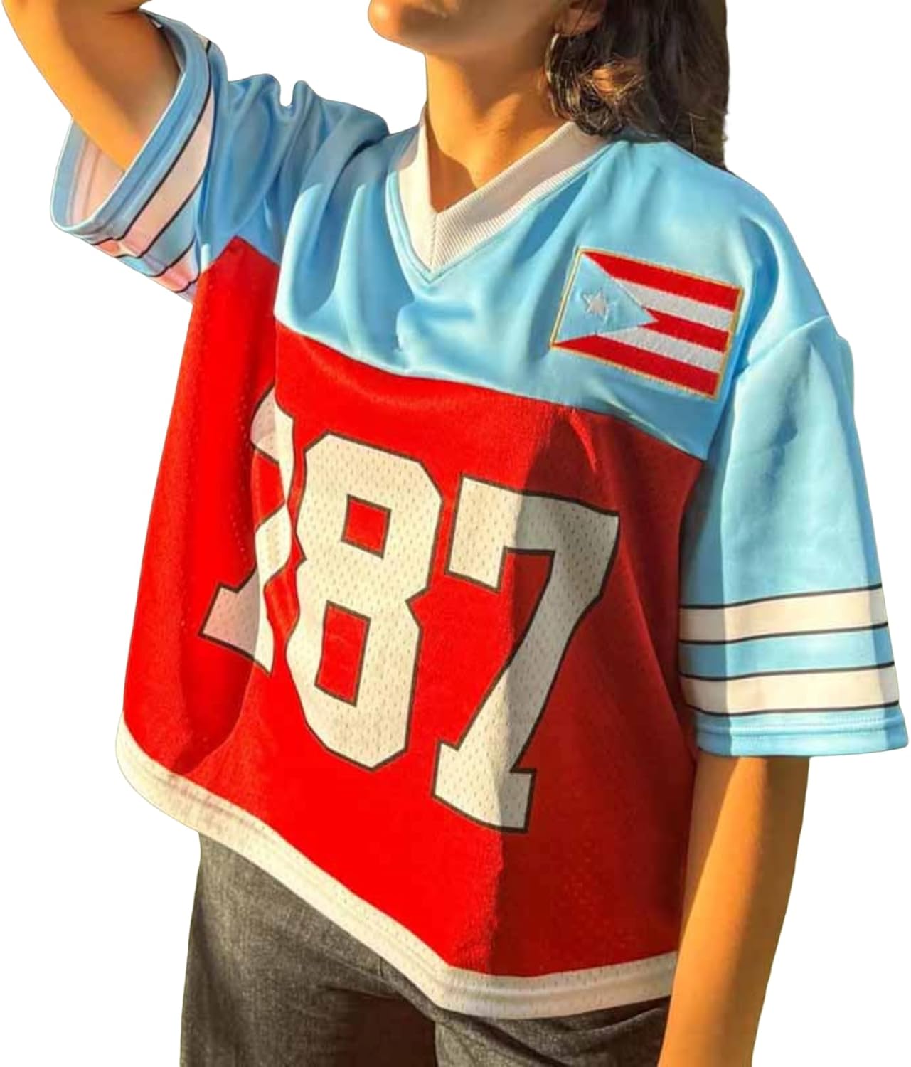 90s Streetwear 2000s Clothes Y2k Baggy Short Sleeve Top Mexico Oversized Cute Summer Jersey Shirt Graphic Tee Women Men sports jersey product view 1