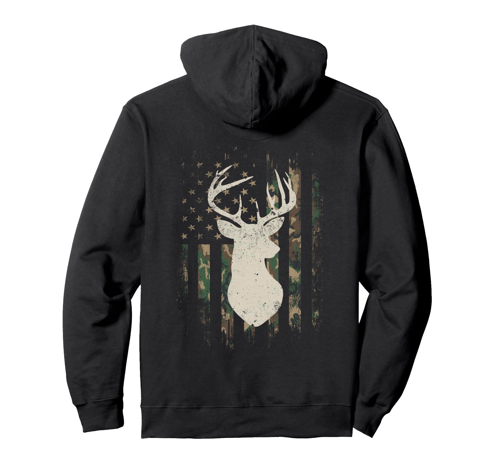 Buck Deer Hunting Camouflage Flag Hoodie - Minimalist Print for Adults - T-Shirt, Sweatshirt, Hoodie