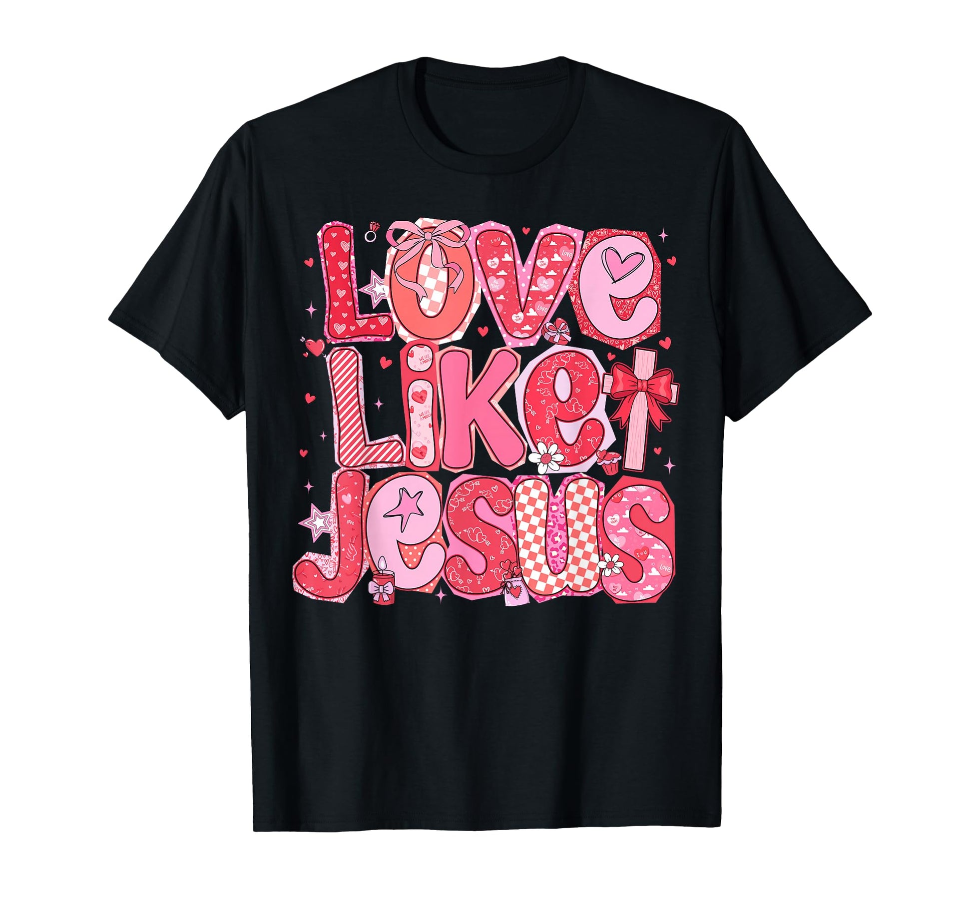 Valentine Love Like Jesus Coquette Bow T-Shirt - Fun Novelty Design Unisex - T-Shirt, Sweatshirt, Hoodie