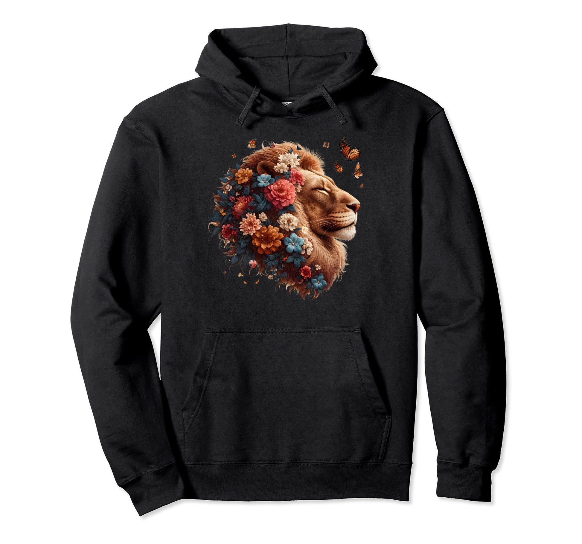 Floral Lion Lion Moms Dads Hoodie - Fun Novelty Design Men Women - T-Shirt, Sweatshirt, Hoodie